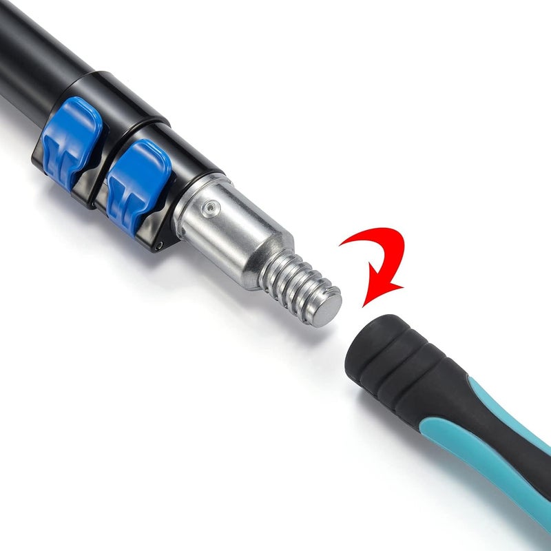 Hicavar 5-12 Ft Telescoping Paint Roller Extension Pole with Angle Adaptor - Image 4